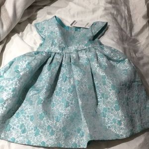 Gymboree turquoise metallic dressy dress 2T NWT